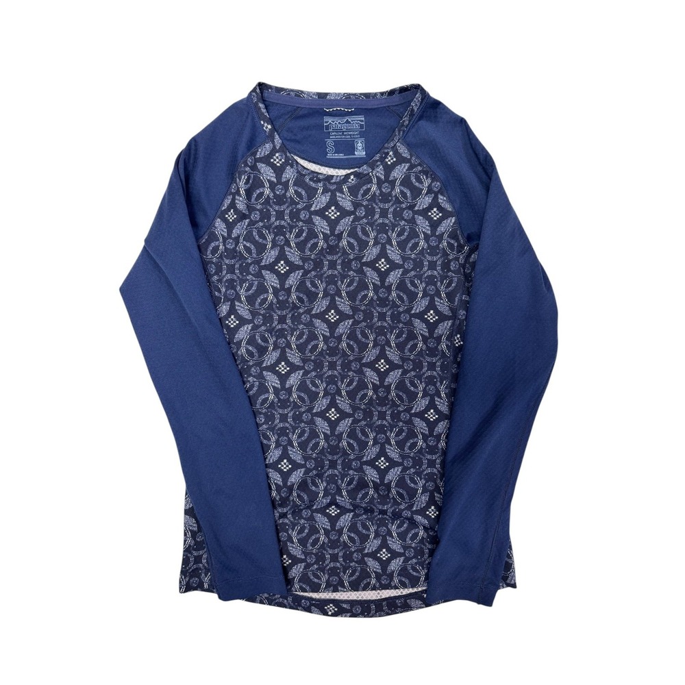Patagonia Capilene Midweight Baselayer Top Women's S Navy Blue Long Sleeve